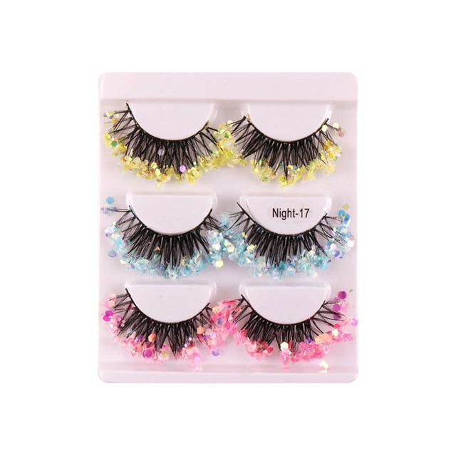 3 pares de Pestañas postizas Zulema Light in the Night Lashes 3 colores luminosas