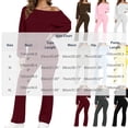 thumbnail image 3 of Ladies' Off Shoulder One Neck Long Sleeved Wide Leg Pants Set With Drawstring High Waist for Slimming, Casual Sports Two-Piece Set Black S, 3 of 7