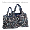 thumbnail image 3 of Wrapables Large & Small Foldable Tote Nylon Reusable Grocery Bags, Set of 2, Deco Owls, 3 of 6