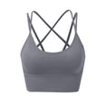 thumbnail image 4 of Wdgfv Women's Sports Bra-Scoop Neck Spaghetti Strap Molded Cup Double Sports Bra Low Support Yoga Workout Bra Grey XXL, 4 of 6