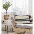 thumbnail image 3 of 16" X 24" Gray And White 100% Cotton Striped Zippered Pillow, 3 of 10