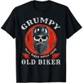 thumbnail image 1 of Grumpy Old Biker Never Happy Unless Riding Camiseta, 1 of 2