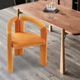 thumbnail image 5 of Orange Vanity Chair Stool, Modern Makeup Chair with Backrest & Handrail, Home Office Desk Chair, Cozy Stool for Small Space Bedroom Living Room, 5 of 17