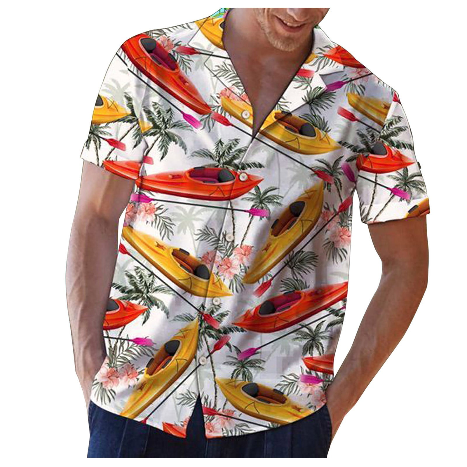 B91xZ Big And Tall Shirts for Men Men's Spring Summer Tops Hawaii ...