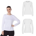thumbnail image 2 of Playera Cuello Redondo Manga Larga para Dama, Color Blanco, Talla Mediana, 100% Poliéster., 2 of 3