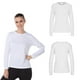 thumbnail image 2 of Playera Cuello Redondo Manga Larga para Dama, Color Blanco, Talla Mediana, 100% Poliéster., 2 of 3