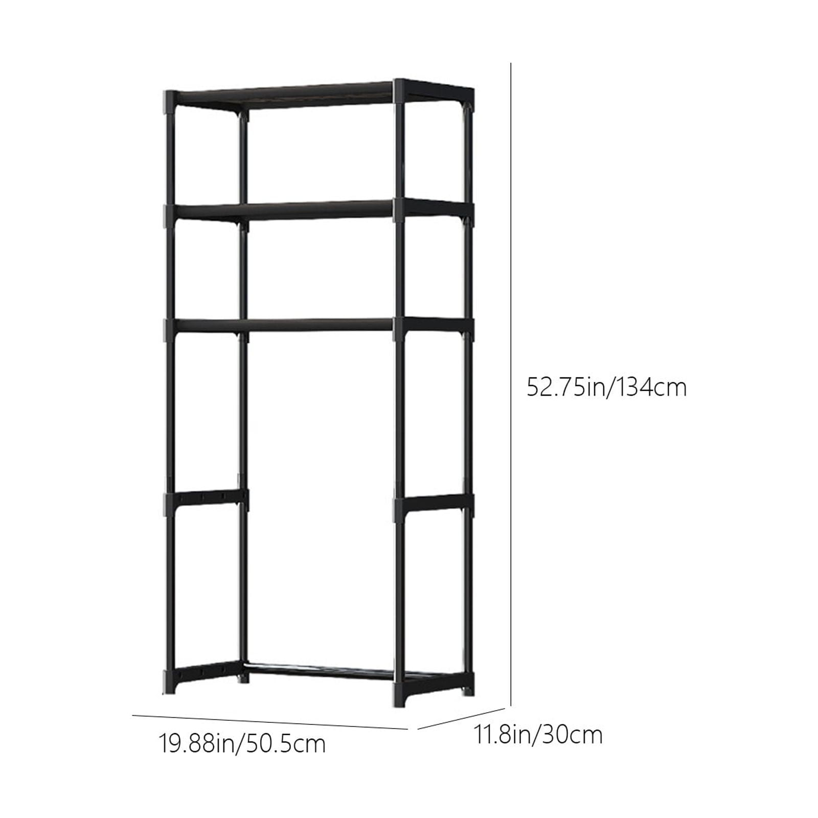 CCWADH 3 Tier Over The Toilet Storage Rack, Plastic Bathroom Organizer Shelves Cabinet Above Toilet, Freestanding Shelf Space Saver, Black