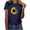 Navy, variant on Summer Tops for Women Graphic Tshirts Oversized Tees Casual Floral Crew Neck Short Sleeve Blouse Top