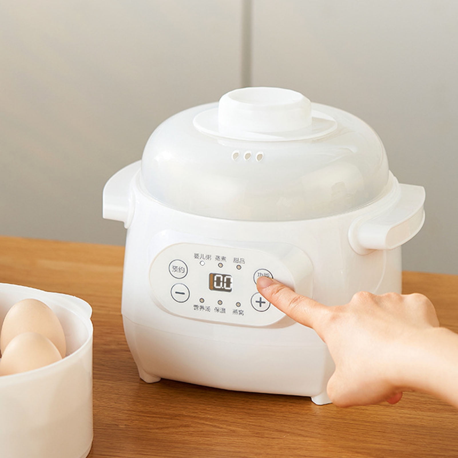Electric Stew Pot 1L 200W Ceramic Liner Versatile Electric Stew Cooker For Porridge Rice Soup