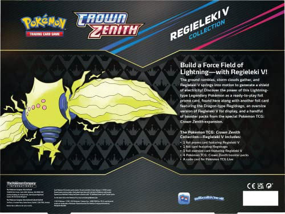 pokmon trading cards: sas12.5 crown zenith regieleki v box JUMBO Regieleki V SWSH280 Crown Zenith Promo Card Pokemon TCG New NM