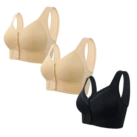 Black of Friday Deals!Clearance Staron 3PC No Underwire Bras for Women Comfort No Underwire Bra Wireless Soft Strap Bras Comfortable Soft Smoothing No Underwire Bra