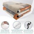 thumbnail image 4 of Twin XL Quilt Set 68''x98'', Burnt Orange Grey Lightweight Summer Bedspread Coverlet Set with 2 Pillow Shams, Modern Abstract Oil Painting Breathable All Season Quilt Bedding for Dorm/Guest Room, 4 of 9