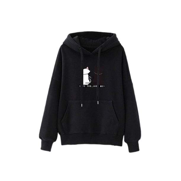 con capucha de manga larga para mujer, tops casuales con capucha, Negro xxl Zulema Sudadera con capucha de mujer