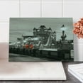 thumbnail image 2 of Black and White Cutting Board, London Theme Tower Bridge in the Famous City Urban Life Scenery Europe, Decorative Tempered Glass Cutting and Serving Board, Small Size, Taupe Grey Red, by Ambesonne, 2 of 5