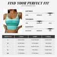 thumbnail image 4 of Rateoe Teal Turquoise Print Womens' Sports Bras Scoop Neck Sports Vest- Padded U Back Seamless High Impact Support, 4 of 7