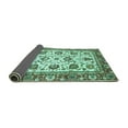 thumbnail image 2 of Ahgly Company Indoor Square Oriental Turquoise Blue Traditional Area Rugs, 6' Square, 2 of 4