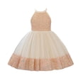 thumbnail image 4 of HOMADLES Girl Dresses for Girls for Weddings, Girls Casual Dress Solid Ruffle Dresses Tiered Layed Pageant Dress Sundress Girls Summer Sundress Beige XL, 4 of 8