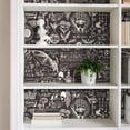 thumbnail image 5 of 17.5"x475" Dark Brown Gothic Magic Witchy Wallpaper Peel and Stick Waterproof Alchemy Themed Wallpaper for Bathroom Accent Wall Paper Bat Candle Occult Symbols Latin Words Spirit Contact Paper, 5 of 7