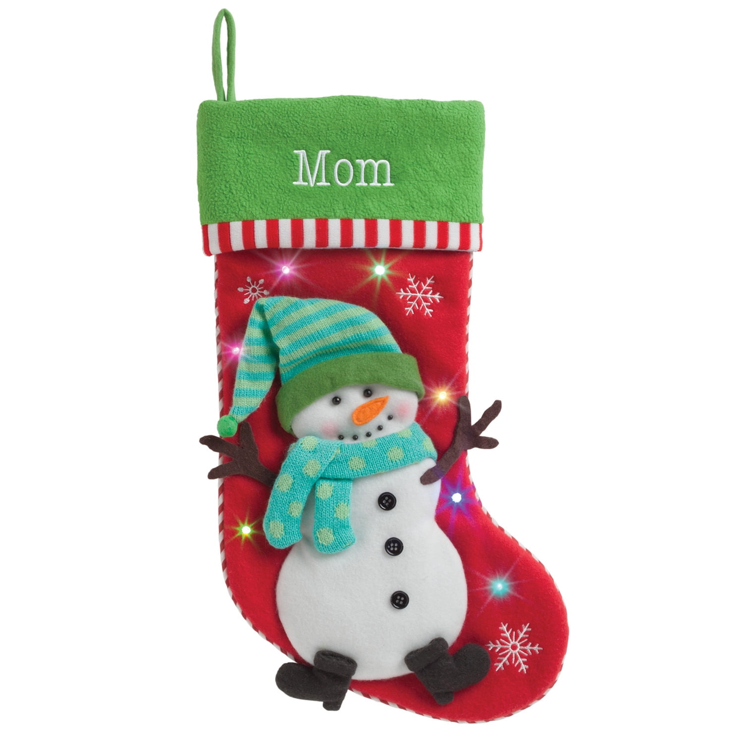 Personalized LED Light Up Christmas Stocking with 5 Styles to Choose From