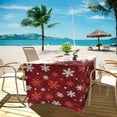 thumbnail image 3 of TSOVTHRID Snowflake Red Print Tablecloth for 6ft Fitted Stretch Table Cloth Wrinkle Resistant Rectangle Table Cover for Party, Wedding, Birthday Christmas Decor, 3 of 7