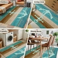 thumbnail image 6 of Rectangle Area Rug 4x6ft, Nautical Anchor Retro Wooden Non-Shedding Washable Area Rug, Farmhouse Teal Wood Board Non Slip Low-Profile Rugs for Living Room, Bedroom Dining Room, 6 of 9