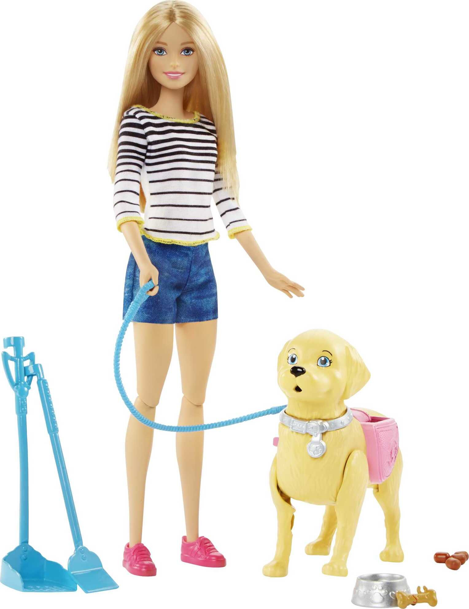 Barbie Walk & Potty Pup Set with Doll & Tail-Activated Pooping Puppy - image 4 of 8