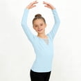 thumbnail image 1 of Girls' Solid Color Long Sleeved Round Neck Dance Practice Uniform Mid Size Children's Top, 1 of 6