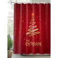 thumbnail image 2 of Merry Christmas Dreamlike Tree Christmas Poinsettia Background Shower Curtain Set ，Waterproof Fabric Shower Curtains Shower Curtains for Bathroom,Bathroom Decor 66"x72", 2 of 6