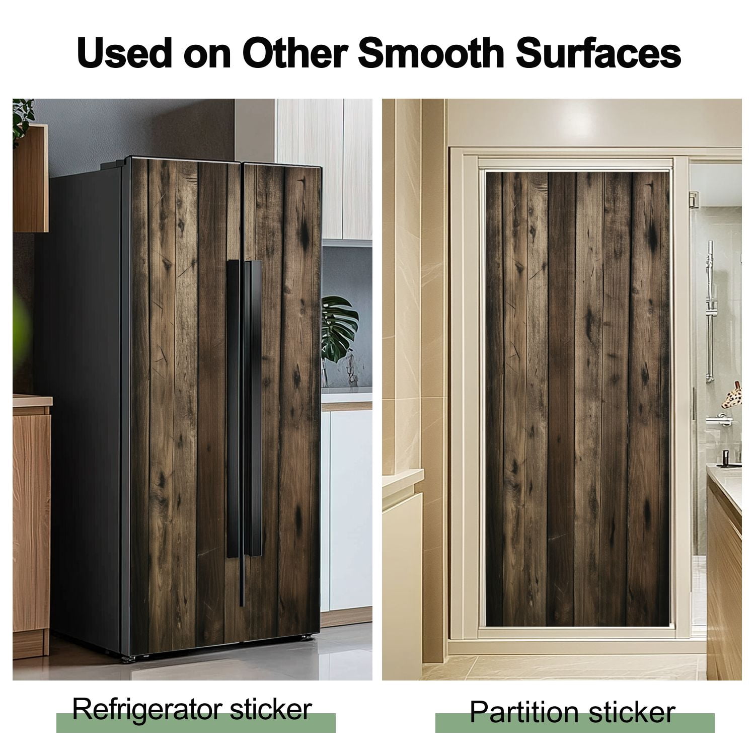 Door Stickers Peel and Stick Door Mural Rustic Wooden Wall Panels Natural Vintage Warm Removable Wallpaper 30.3''x78.7'' Self-Adhesive Mural for Kitchen Living Room Bedroom Decor