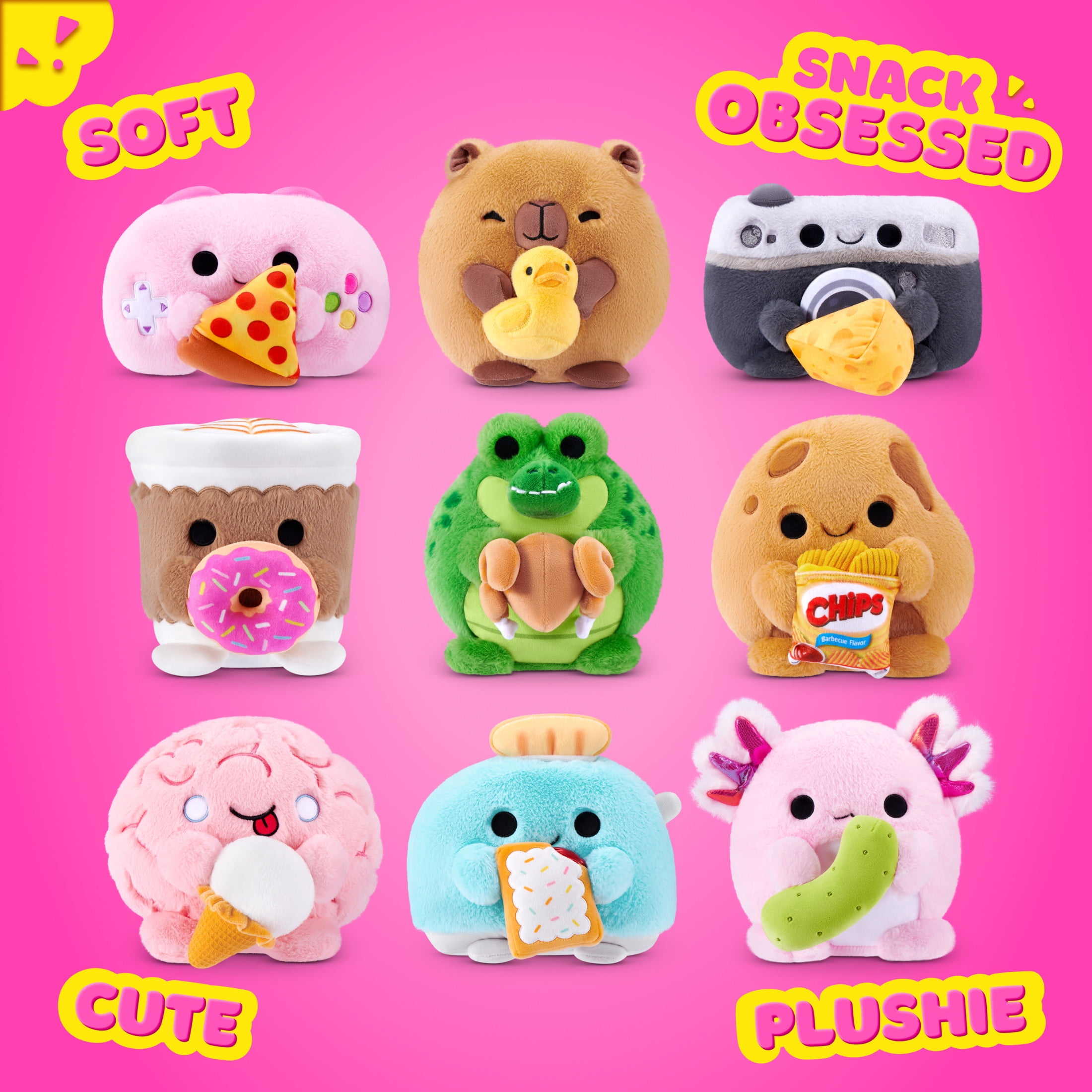 Snackles Core Series 2 Axolotl with Pickle by ZURU - Ultra-Soft 8-inch Plush Toy for All Ages