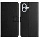 thumbnail image 1 of For iPhone 17 Case PU Leather Wallet Phone Cover Litchi Texture, Black, 1 of 5