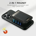 thumbnail image 3 of ELEHOLD Case for iPhone 13 Pro, 2 in 1 Detachable Magnetic Wallet Case with Card Holder & Kickstand,Black, 3 of 7