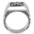 thumbnail image 3 of Luxe Jewelry Designs Men's Stainless Steel Ring with Jet Black Semi Precious Onyx Stone - Size 11, 3 of 4