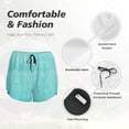 thumbnail image 4 of KLL Blue And Turquoise Pattern Shorts Women,Athletic Shorts High Waisted Running Shorts Pocket Sporty Short Gym Elastic Workout Shorts-XX-Large, 4 of 7