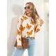 thumbnail image 5 of Suéteres de Punto con Estampado de Mariposas para Mujer, Informales, de Larga y Cuello Redondo Albaricoque XL, 5 of 10