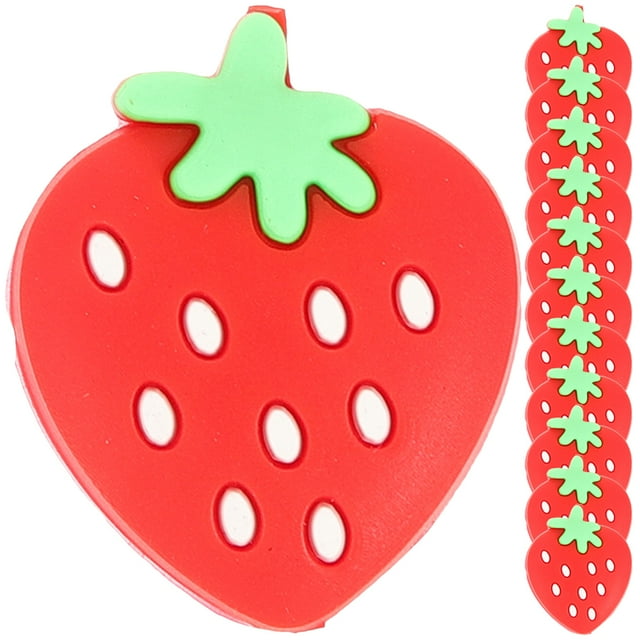 Shisuyan 12Pcs Tennis Racket Dampener Strawberry Shape Tennis Dampener Silicone Vibration Racket Dampener