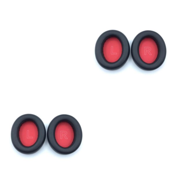 Matsuzay 1 par de almohadillas para auriculares Auriculares de cuero PU Almohadillas para auriculares Reemplazo de malla fina para Q10 Q30 Q10 / Q10/Negro rojo 2Conjunto