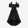 thumbnail image 2 of Enjoytime Cold Shoulder Midi Dresses for Women Vintage Patchwork High Waisted Dress with Bandage Elegant Halloween Costumes, 2 of 7