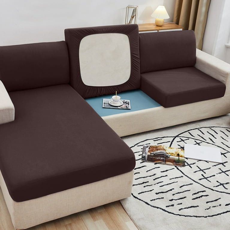 DONGPAI Stretch Solid Color Sofa Seat Cushion Cover Couch