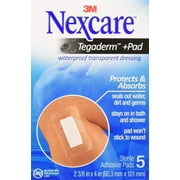 Nexcare Absolute Waterproof Adhesive Dressing With Pad 2.4 x 4 Inches, 5 Each (2 Packs of 5 Each)