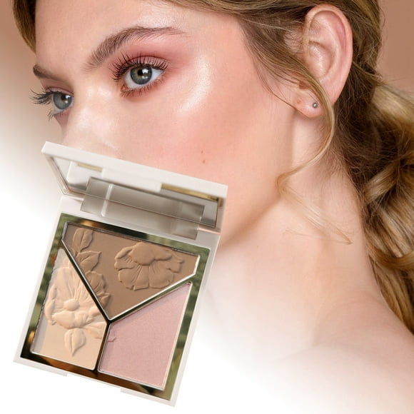 Bagmrteho Highlighter Contouring Glitter Shadow Highlighter Concealer Contouring + (Highlighter Brush + Contouring Brush) Baked Pallet Makeup Glitter for Eyes Roll on Glitter Highlighter Wet And Wild