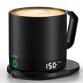 thumbnail image 1 of buuo Heated Coffee Mug Rechargeable - Temperature Control Self Heating Coffee Mug 14oz with Lid, Double Sided & Real-Time LED Display, Hot up to 150&, 1 of 9