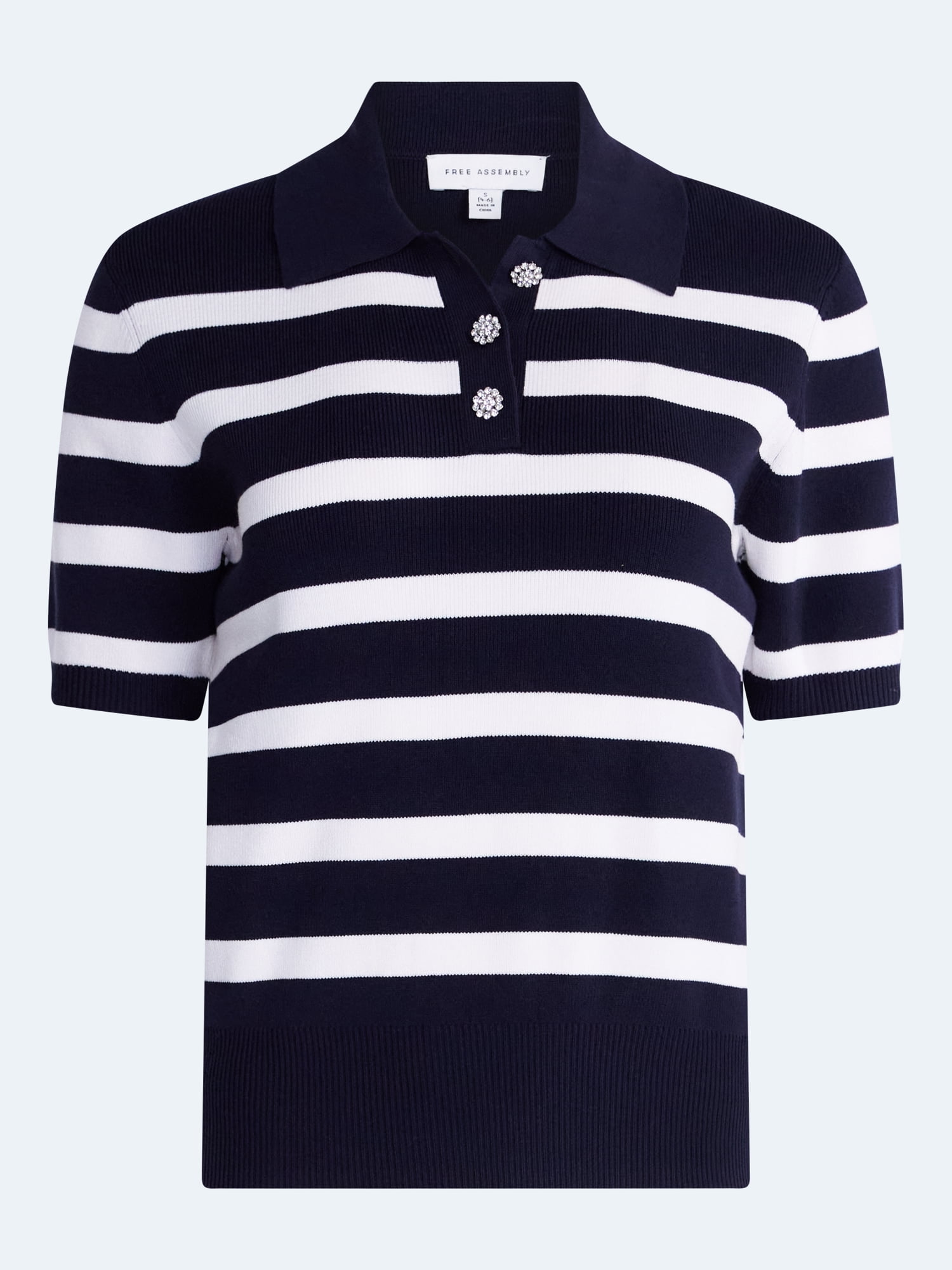Free Assembly Women's and Women's Plus Polo Sweater with Short Sleeves, Lightweight, Sizes XS-4X