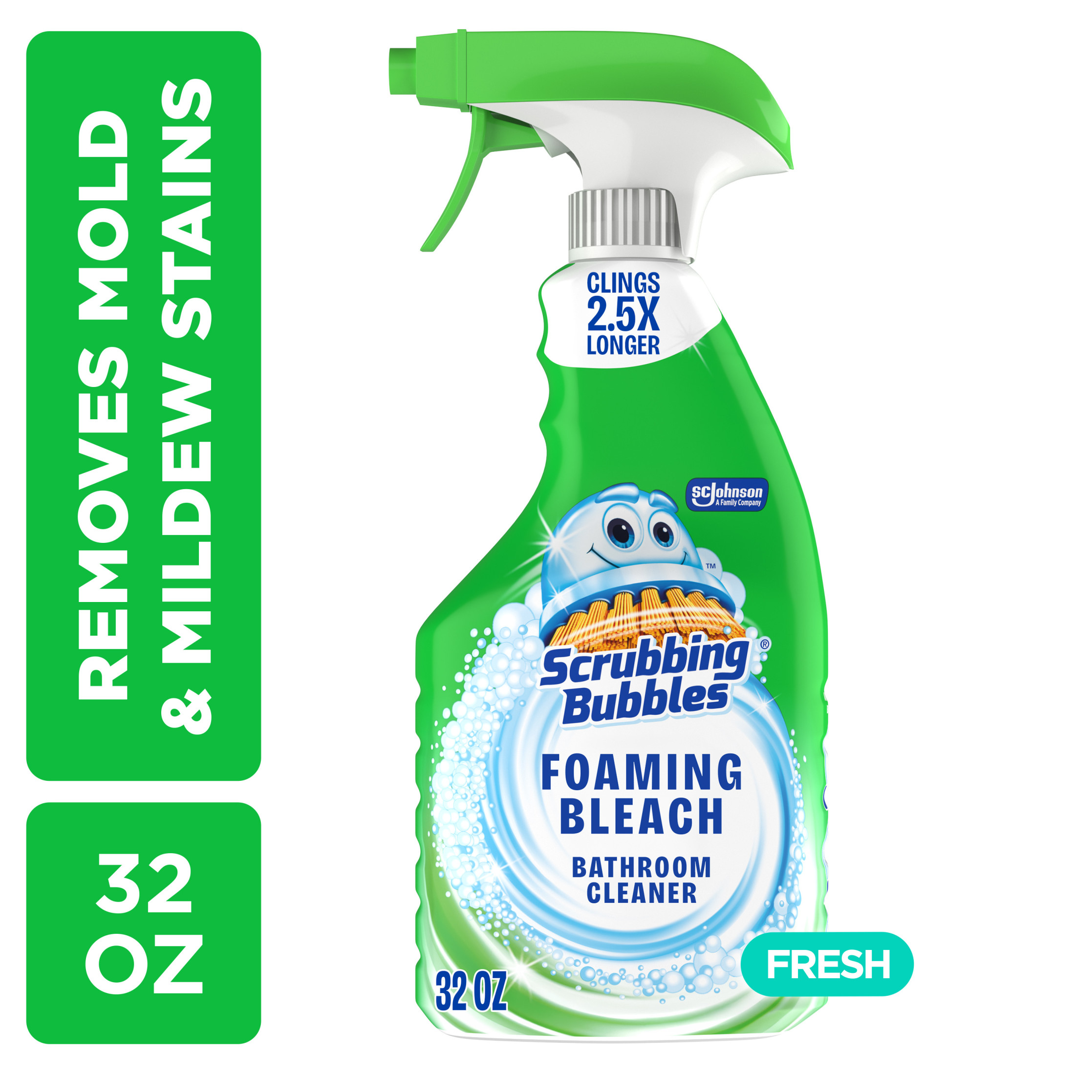Scrubbing Bubbles Foaming Bleach Bathroom Shower & Tub Cleaner Spray, Mold & Mildew Stain Remover, 32 oz