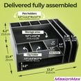 thumbnail image 2 of MissionMax Black Bamboo Organizer with attached Upright File Holders, Paper Tray & Storage Bins, 2 of 7
