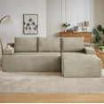thumbnail image 4 of Miniyam L-Shaped Cloud Sectional Sofa with Deep Seat, No Assembly Required, 3 Seats Compression Sofa for Living Room, Bedroom, Apartment, Camel (Right Facing Chaise), 4 of 8