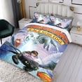 thumbnail image 3 of Dragones: Carrera al Borde Conjunto de sábanas temático, trío de piezas, cómodo y amigable con la piel, diseño único, regalo de decoración para el hogar para familiares, amigos y fans,135cm *200cm, 3 of 6