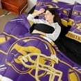 thumbnail image 4 of jejeloiu American Ruby Football 7-Piece Bedding Comforter Set,Purple Yellow Helmet King Bedding Sets For Boys Kids Reversible, 4 of 8