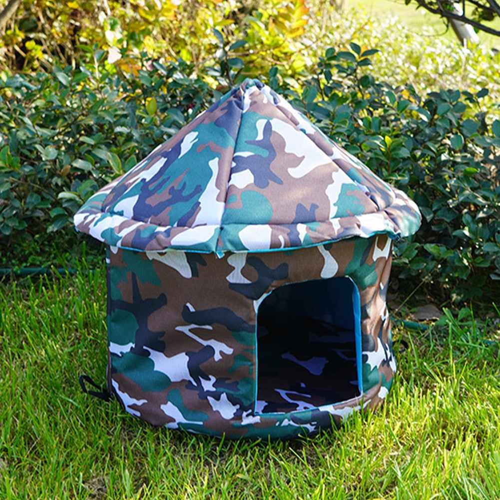 KYAIGUO Cat House with Removable Cushion Outdoor Cat House Weatherproof Four Season Pet Nest Kitty Shelter House Small Dog Tent Cabin for Indoor Outdoor