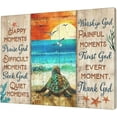 thumbnail image 2 of Sea Turtle Wall Art Inspirational Quotes Pictures Wall Decor Beach Ocean Sunset Canvas Painting Prints Coast Scenery Artwork Modern Home Decoration Framed for Living room Bedroom Bathroom Office, 2 of 6